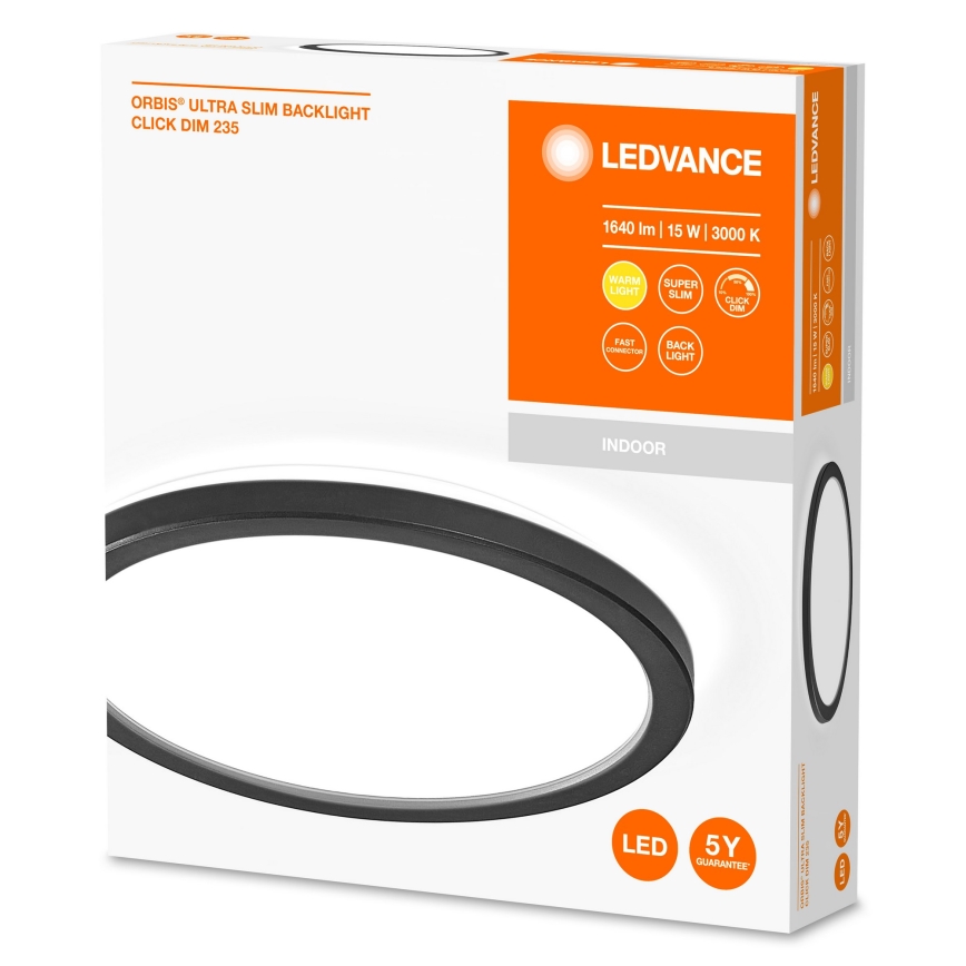 Ledvance - Plafón LED regulable ORBIS LED/15W/230V negro