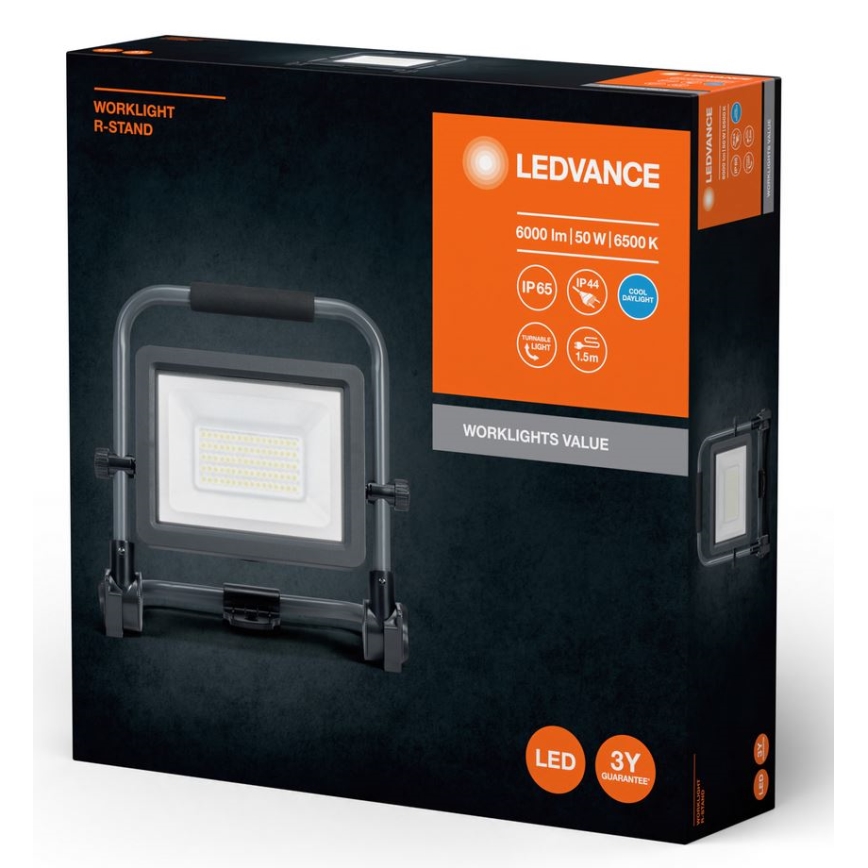 Ledvance - Proyector LED de exterior WORKLIGHT R-STAND LED/50W/230V 6500K IP65