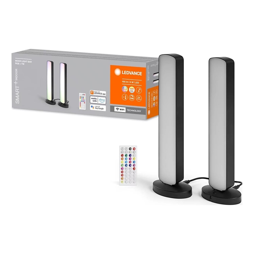 Ledvance - SET 2x LED RGBW Lámpara de mesa regulable MOOD LIGHT LED/4W/230V Wi-Fi + control remoto