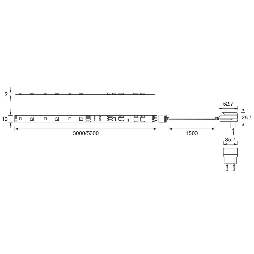 Ledvance - Tira LED RGBW regulable FLEX 3m LED/10W/230V + control remoto