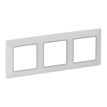 Legrand 754033 - Marco para interruptores VALENA LIFE 3P blanco/cromo