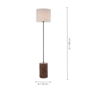 Leuchten Direkt 11234-79 - Lámpara de pie BARK 1xE27/40W/230V madera