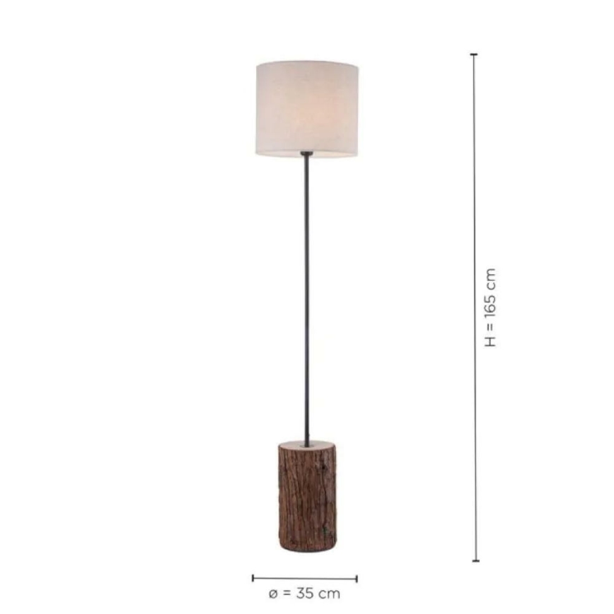 Leuchten Direkt 11234-79 - Lámpara de pie BARK 1xE27/40W/230V madera