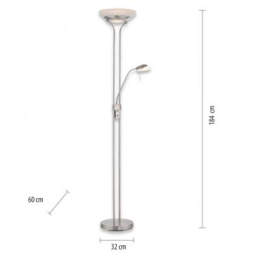 Leuchten Direkt 11730-55 - Lámpara de pie LED regulable ZAHARA LED/16W/230V + LED/5W