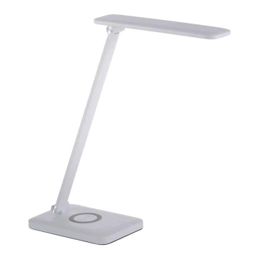 Leuchten Direkt 14415-16 - Lámpara LED de mesa táctil regulable con cargador inalámbrico FLORENTINA LED/5W/230V 3000-5000K blanco + USB