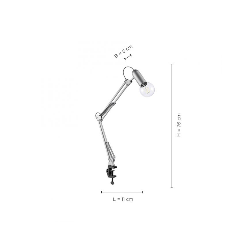 Leuchten Direkt 14773-55 - Lámpara de mesa con clip TURN ME 1xE27/60W/230V