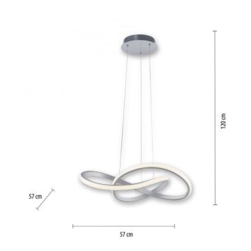 Leuchten Direkt 15402-95 - Lámpara colgante LED regulable MARIA LED/25W/230V cromo mate