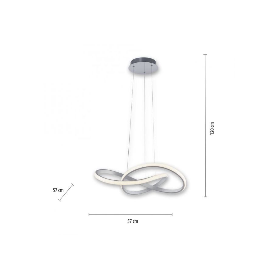 Leuchten Direkt 15402-95 - Lámpara colgante LED regulable MARIA LED/25W/230V cromo mate