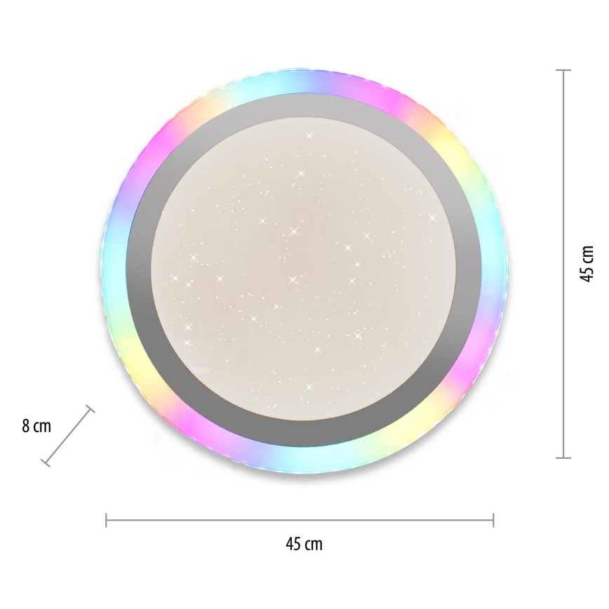 Leuchten Direkt 15411-21- Plafón LED RGB regulable CYBA LED/26W/230V