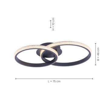 Leuchten Direkt 15611-18 - Plafón LED regulable MUSA 2xLED/13W/230V