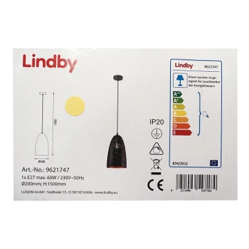Lindby - Lámpara colgante TOLA 1xE27/60W/230V