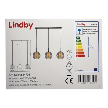 Lindby - Lámpara de araña en cadena YELA 3xE27/60W/230V