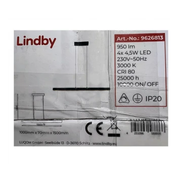 Lindby - Lámpara de araña LED regulable SOLVINA 4xLED/4,5W/230V