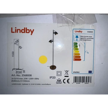 Lindby - Lámpara de pie SHILA 2xGU10/25W/230V