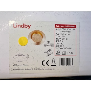 Lindby - Plafón LED KETI LED/12W/230V
