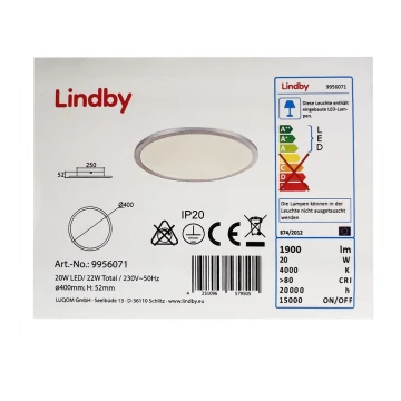 Lindby - Plafón LED LEONTA LED/20W/230V