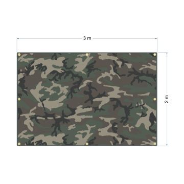 Lona 2x3 m PU 2000 mm camuflaje