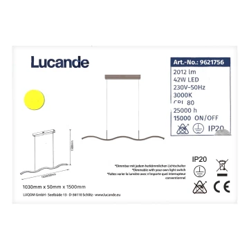 Lucande - Lámpara de araña LED regulable BRAMA LED/42W/230V