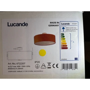 Lucande - Plafón Gala 4xE27/40W/230V