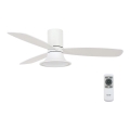 Lucci Air 210661 - Ventilador de techo LED regulable FLUSSO 1xGX53/18W/230V madera/blanco + control remoto