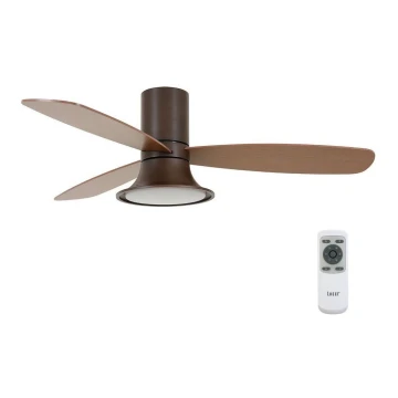 Lucci Air 210663 - Ventilador de techo LED regulable FLUSSO 1xGX53/18W/230V marrón + mando a distancia