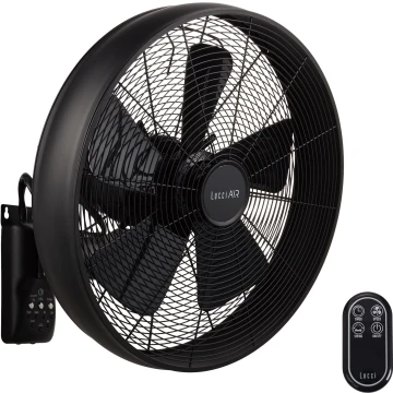 Lucci air 213124 - Ventilador de pared BREEZE 55W/230V negro + mando a distancia