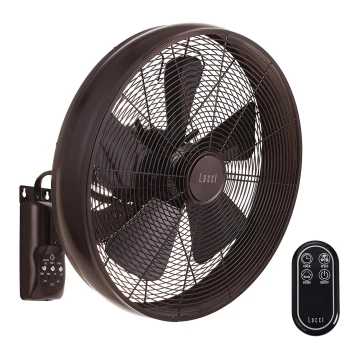 Lucci air 213125 - Ventilador de pared BREEZE 55W/230V negro/marrón + mando a distancia