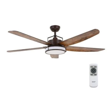 Lucci air 213175 - Ventilador de techo LED regulable LOUISVILLE 1xGX53/18W/230V marrón + mando a distancia