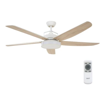 Lucci air 213176 - Ventilador de techo LED regulable LOUISVILLE 1xGX53/18W/230V madera/blanco + mando a distancia