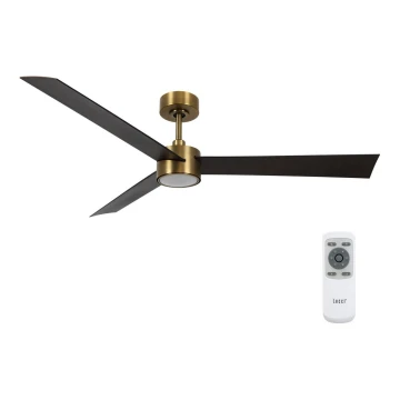 Lucci air 21610549- Ventilador de techo LED regulable CLIMATE 1xGX53/12W/230V wengué/dorado + mando a distancia