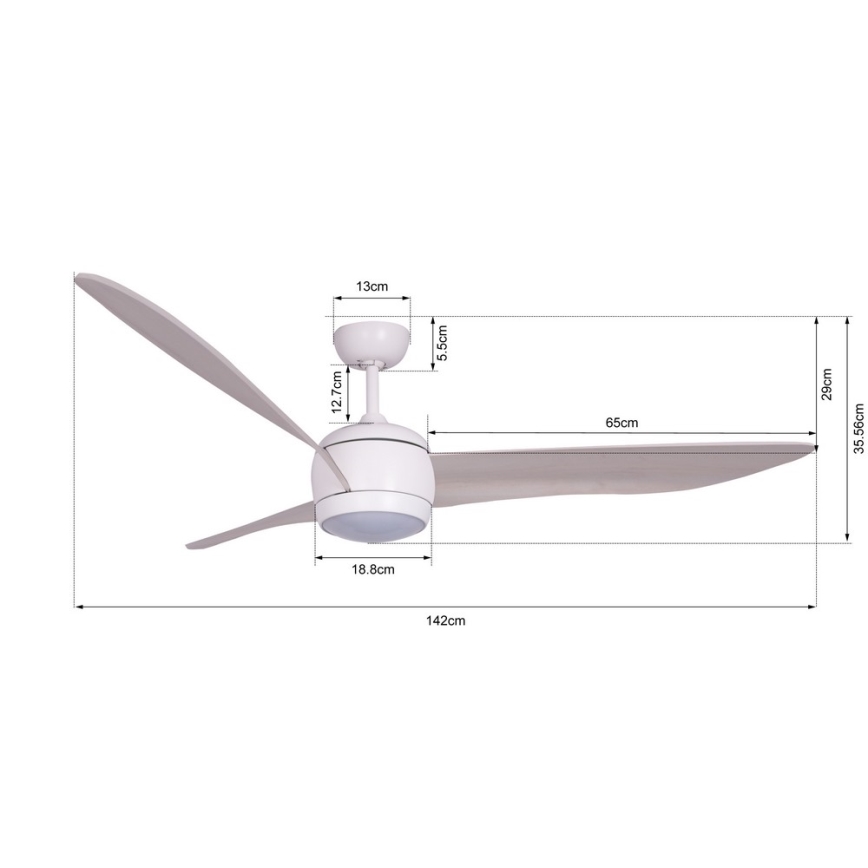 Lucci air 512911 - Ventilador de techo LED AIRFUSION NORDIC LED/20W/230V madera/blanco + control remoto