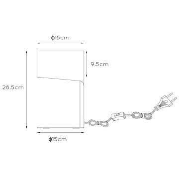 Lucide 45504/01/30 - Lámpara de mesa KNULLE 1xE14/40W/230V