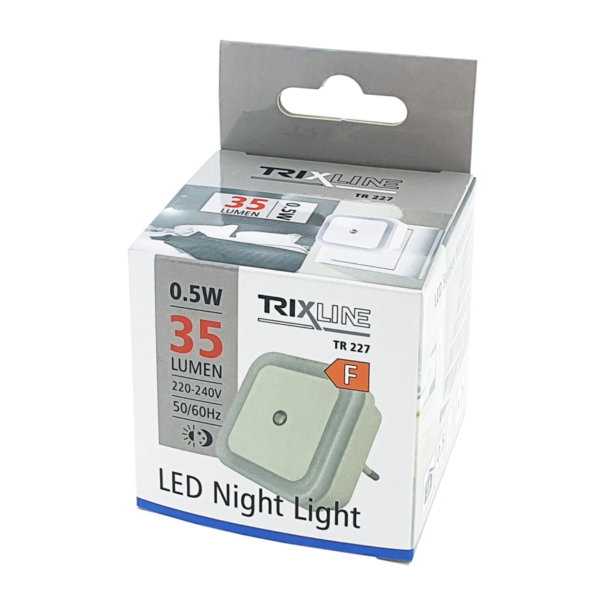 Luz de noche LED con sensor LED/0,5W/230V blanca