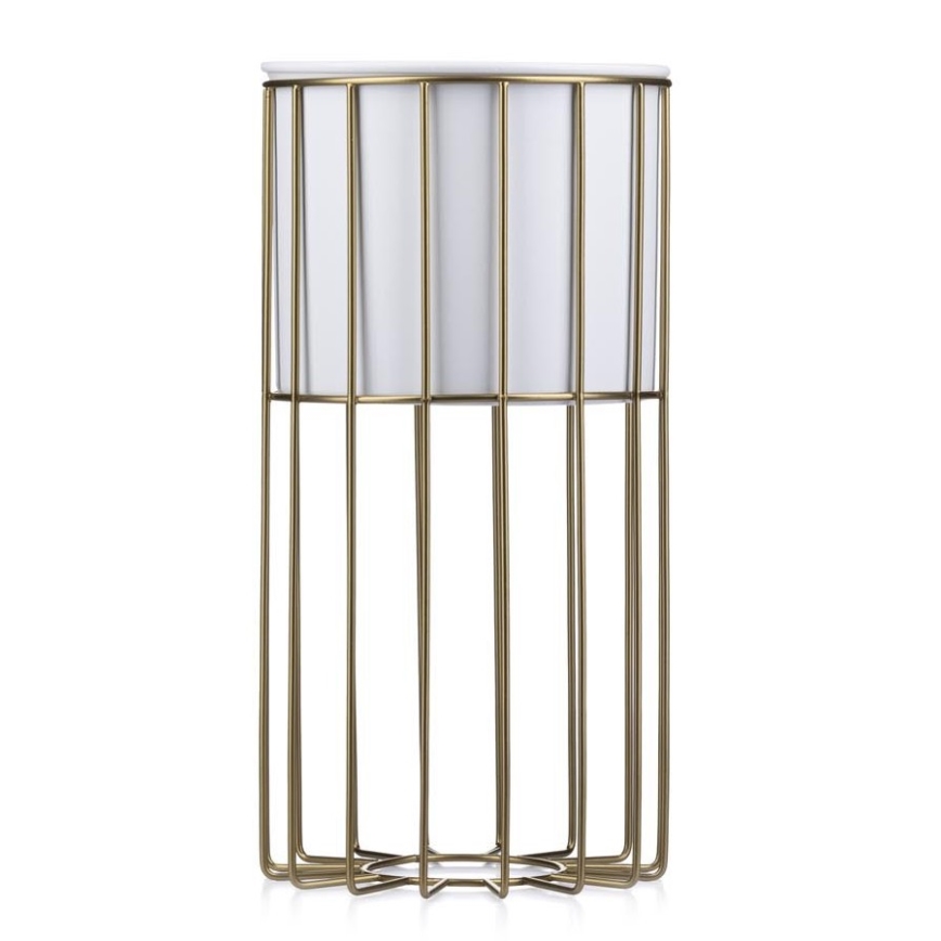 Macetero de metal LOFT 42x20 cm dorado/blanco