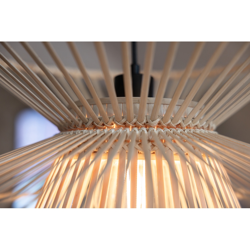 Markslöjd 108785 - Lámpara colgante DUPLICI 1xE27/40W/230V beige/bambú