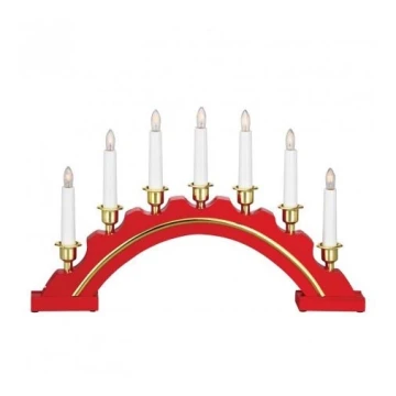 Markslöjd 700447 - Candelero navideño CELINE 7xE10/3W/230V rojo