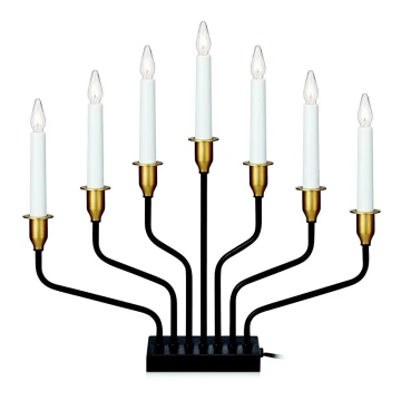 Markslöjd 703578 - Candelero navideño BROSA 7xE10/3W/230/34V negro