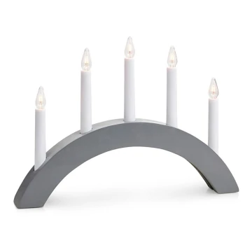 Markslöjd 704470 - Candelabro de Navidad ATLE 5xE10/3W/230V gris