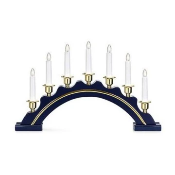 Markslöjd 705008 - Candelero navideño CELINE 7xE10/3W/230V azul