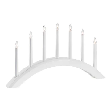 Markslöjd 705953 - Portavelas de Navidad AVENTO 7xE10/3W/230V blanco