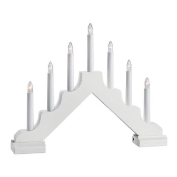 Markslöjd 706051 - Candelabro LED de Navidad EVELIN 7xLED/0,06W/6xAA blanco