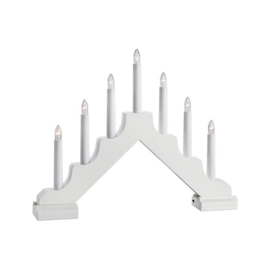 Markslöjd 706051 - Candelabro LED de Navidad EVELIN 7xLED/0,06W/6xAA blanco