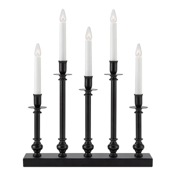 Markslöjd 706092 - Candelero navideño FRATELLO 5xE10/3W/55V negro