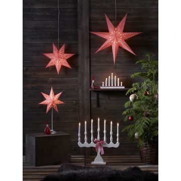 Markslöjd 8004 - Candelabro de Navidad SVANEHOLM 7xE10/3W/230V blanco