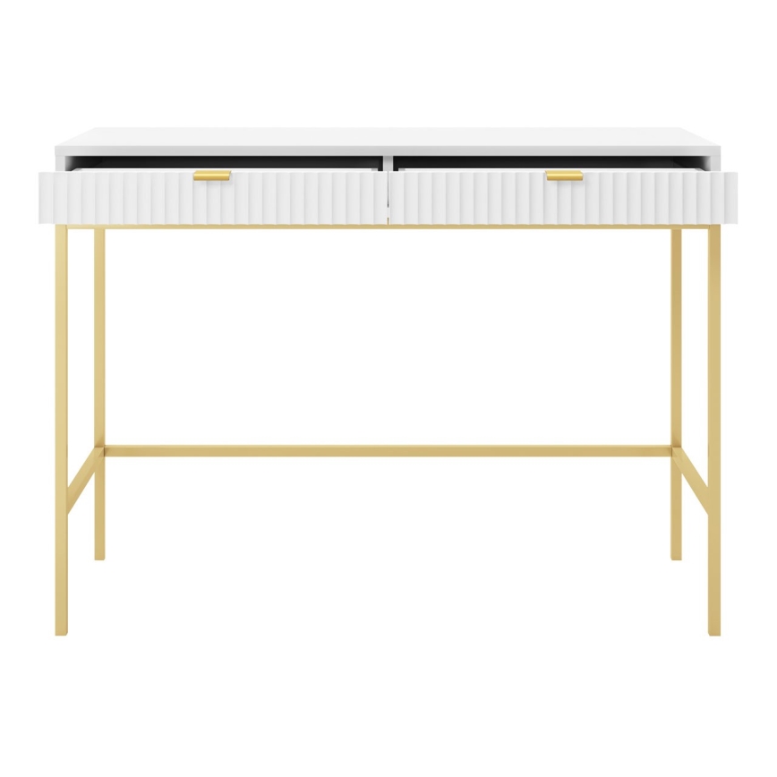 Mesa auxiliar NOVA 77x104 cm blanco+/dorado