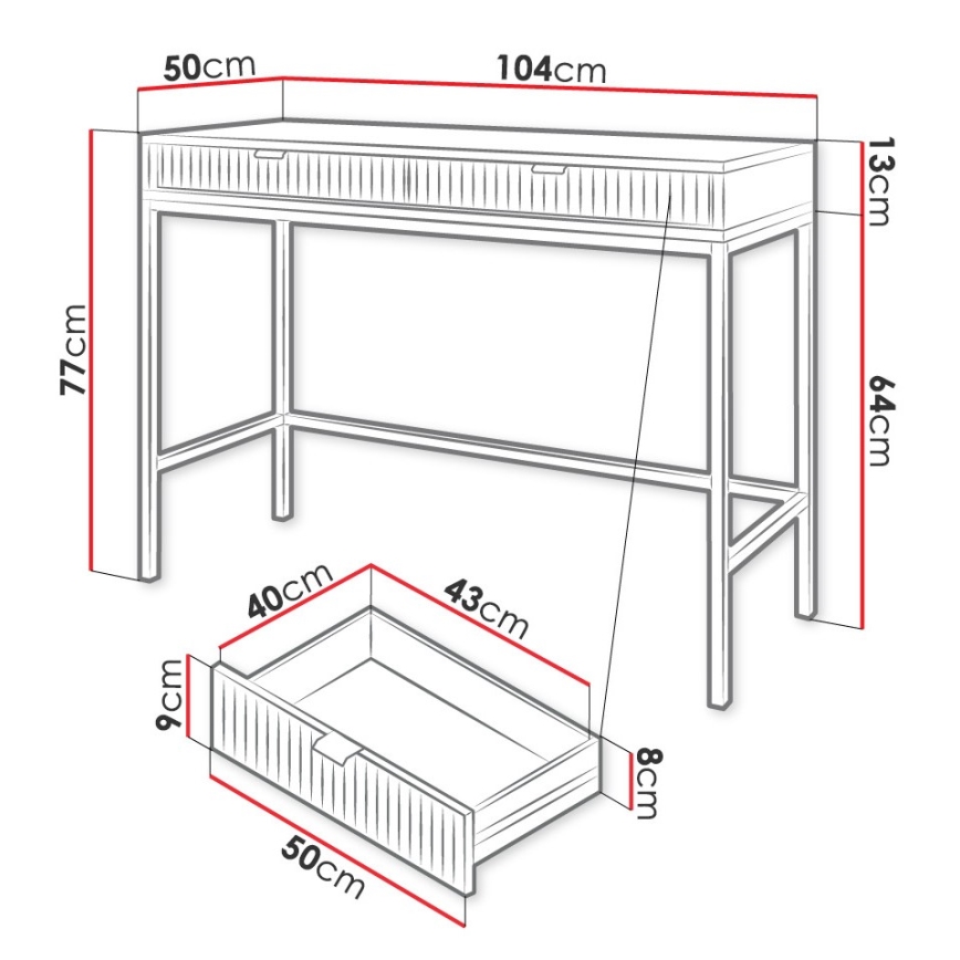 Mesa auxiliar NOVA 77x104 cm negro/dorado