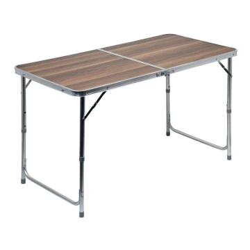 Mesa de camping plegable marrón/cromo