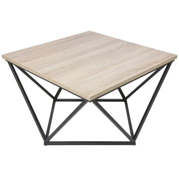 Mesa de centro CURVED 62x62 cm negro/marrón