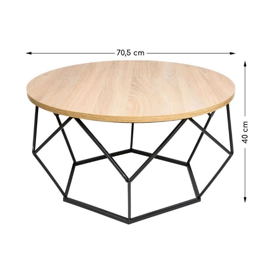 Mesa de centro DIAMOND 40x70 cm negro/beige