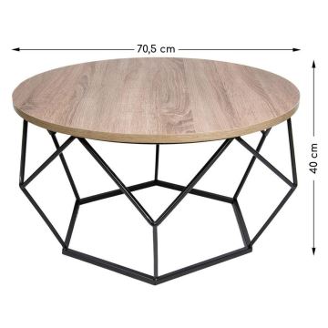 Mesa de centro DIAMOND 40x70 cm negro/marrón